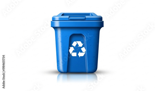 Blue Recycling Bin Waste Container Eco Vector Illustration