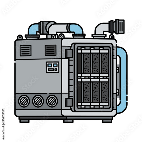 Industrial Dehumidifier Machine with Open Door and Filters