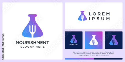 Nourishment lab logo design with fork