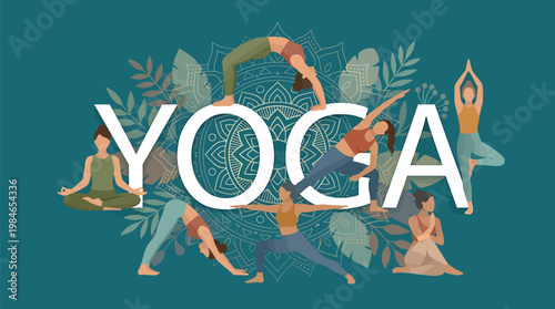 Yoga poses, representing a lifestyle, embodying fitness and well-being