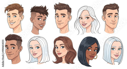 Diverse Group of People Portraits Collection.