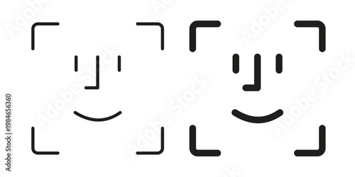 Face id icon for graphic and web projects