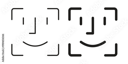 Face id icon for graphic and web projects