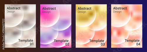 Abstract Soft Pastel Gradient Background Set, Warm Color Fluid Blend, Modern Minimal Design Templates Collection