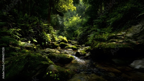 small waterfall in the forest