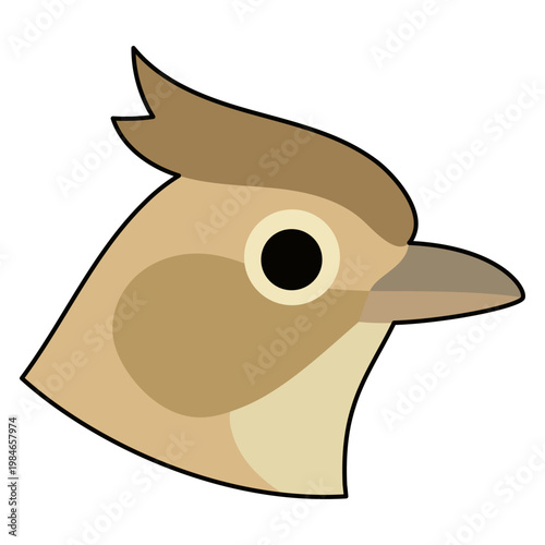 Lark head icon representing early bird chronotype. Stylized bird profile symbol for morning person concept and daily productivity routine. Minimalist vector graphic illustration