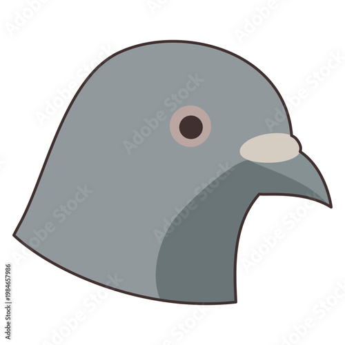 Illustration of a pigeon head representing the diurnal chronotype. Stylized bird profile icon for circadian rhythm and sleep pattern classification. Simple graphic for biology concept