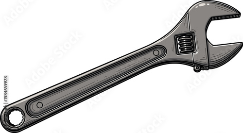 A wrench tool on transparent background for repair and maintenance work
