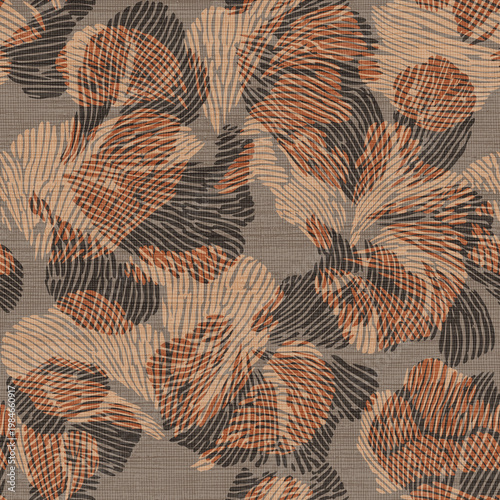Fotografía Seamless Etched Earth Botanicals pattern