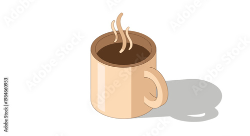 A steaming hot cup of coffee.