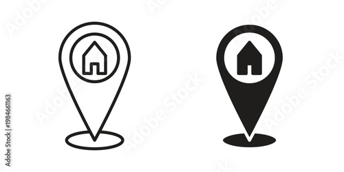 Home location icon for graphic and web projects