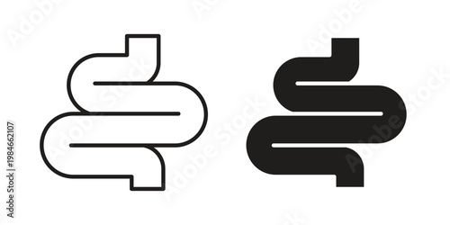 Intestine icon for graphic and web projects