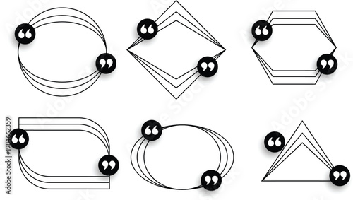 Abstract text frame with double quotes for creative citations vector