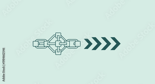 Flat minimalist illustration of blockchain future scalability