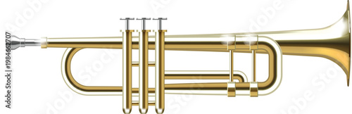 Classical trumpet musical equipment for symphony and parade design vector