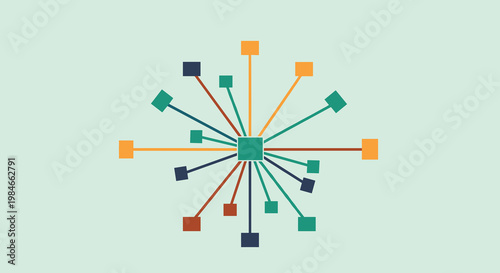Flat minimalist illustration of blockchain infrastructure scaling
