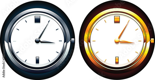 Professional silver alarm clock illustration for early morning wake up vector