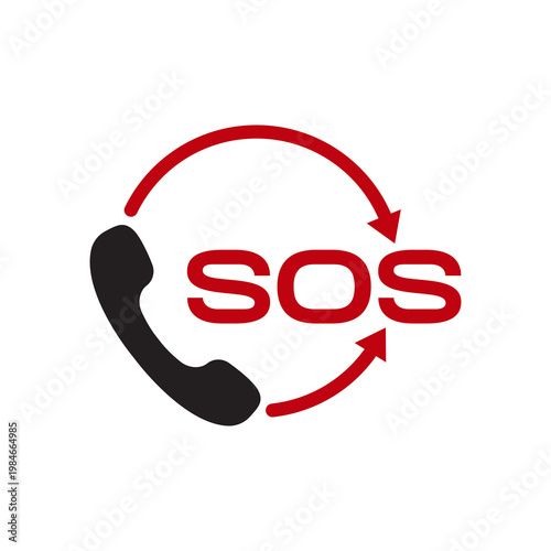SOS icon sign emergency phone symbol template