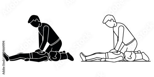  Man helping human on the ground vector illustration