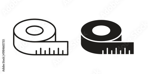 Meter tape icon for graphic and web projects