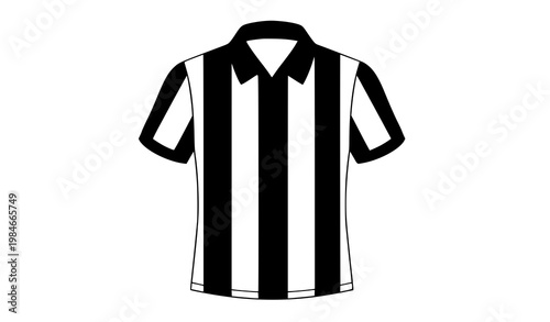 Striped referee jersey vector sports uniform black white shirt design