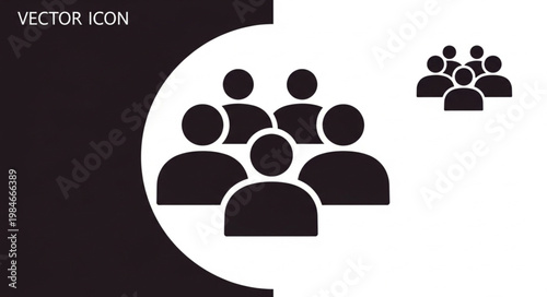 Group of people icon vector illustration representing community and teamwork.