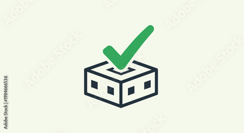 Flat minimalist illustration of blockchain validation b