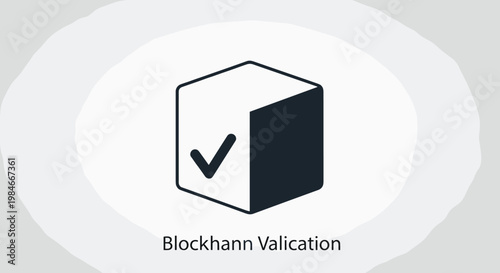 Flat minimalist illustration of blockchain validation