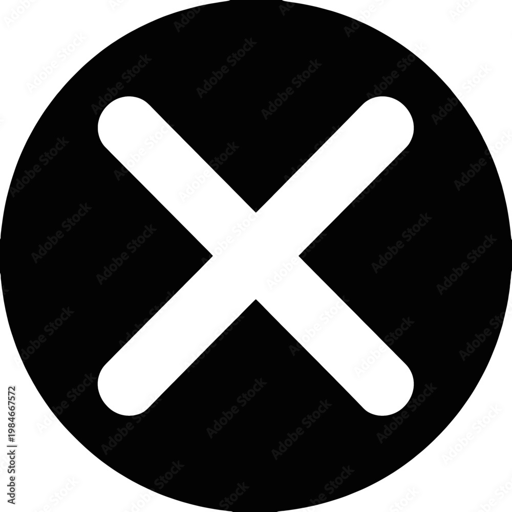Fototapeta premium Close Button Icon with Circular Outline