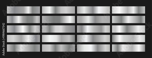 Silver gradients. silver gradient illustration. Set of Silver foil texture background. Set of metal banners. Set of Silver foil texture background. 