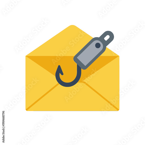 Email with Fishing Hook and Tag Icon