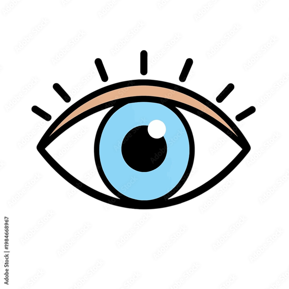 Obraz premium Eye Icon with Light Rays Glowing Outline