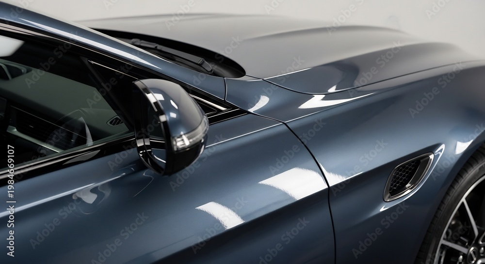 Fototapeta premium Sleek and Modern Automotive Design A Detailed CloseUp of a Luxury Cars Exterior.