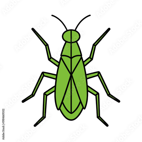 Green Praying Mantis Insect Vector Icon