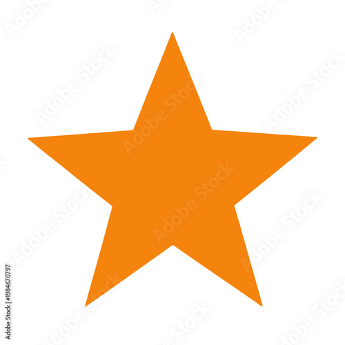 Orange Star Flat Icon with Solid Fill