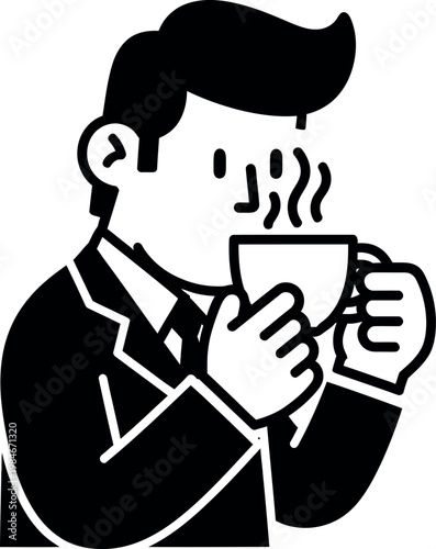 Man drinking from a cup.