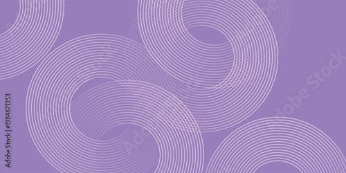 Abstract circle lines on pink and purple background. Geometric stripe line art design for poster, brochure, cover, website, header, web banner, presentation.