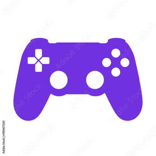 Purple Video Game Controller Flat Icon
