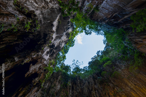 Photography Breathtaking Vertical View of Sky Opening at Batu Caves Temple Kuala Lumpur Mala