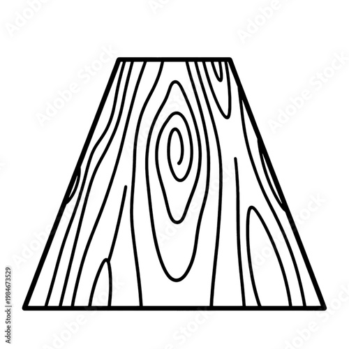 Wood Grain Tree Stump Flat Icon