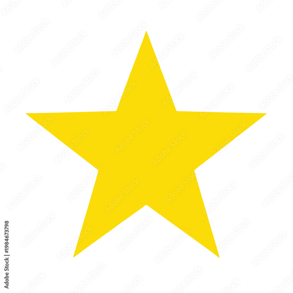 Obraz premium Yellow Five-Pointed Star Flat Icon with Solid Fill