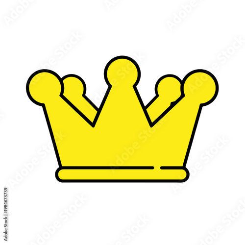Yellow Crown Icon with Bold Outline