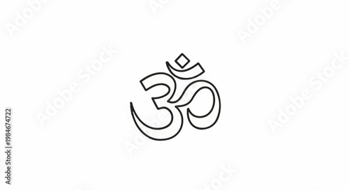 Stylized outline of the Om symbol against a white background