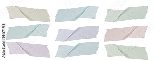 Set of sticky tapes used for graphic designs 