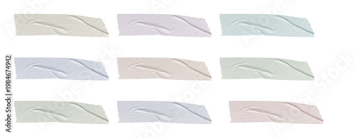 Set of sticky tapes used for graphic designs 