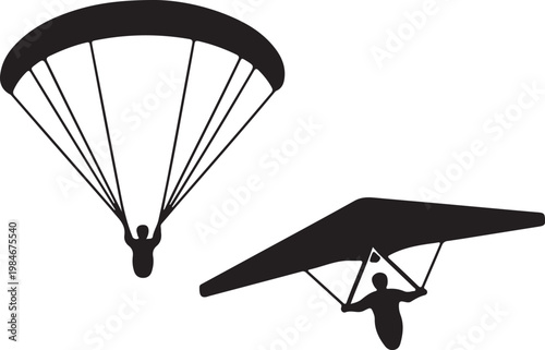Paragliding Hang Gliding black icon