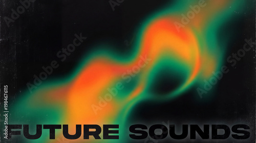 Abstract Future Sounds Waveform with Neon Glow and Smoke Effect