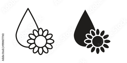 Sunflower oil icon for graphic and web projects
