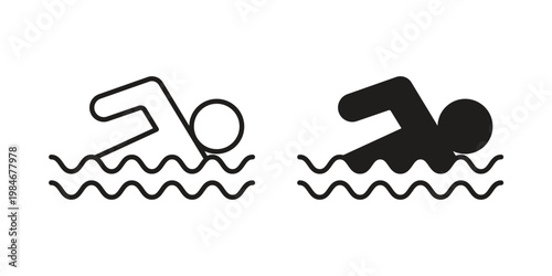 Swimming icon for graphic and web projects