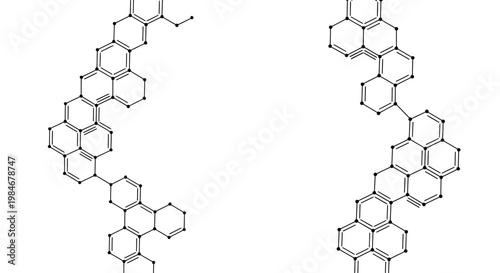 Abstract hexagonal grid molecular structure illustration on a white background